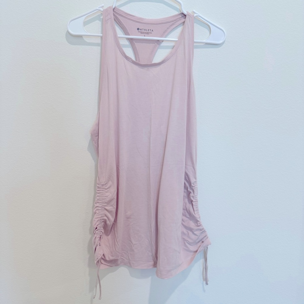 Athleta Light Pink Ruched Tank Top